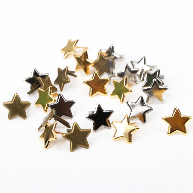 Craft Embellishment - 50 ชิ้นผสมโลหะ Star Brad Studs Spikes