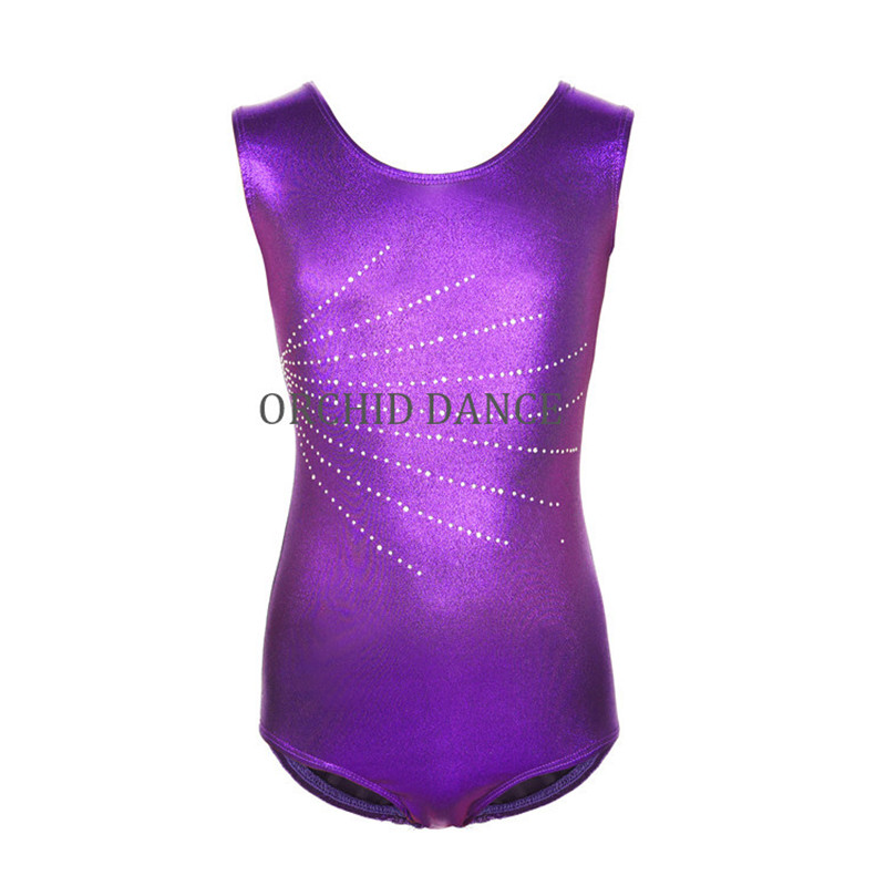 Rhinestone Banding Trim - ราคาถูกเด็กผู้หญิงเด็กสีม่วงสีฟ้าสีดําสีชมพู Rhinestones ยิมนาสติก Leotard สําหรับขาย