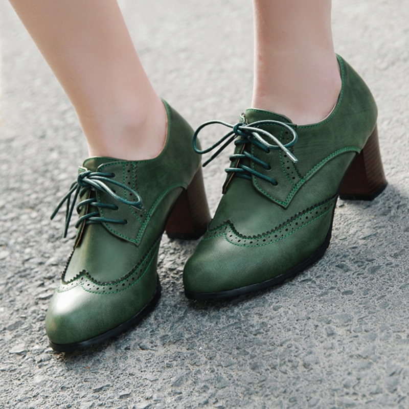 Guipure Lace Panel - วินเทจผู้หญิงรองเท้าส้นสูงรองเท้าLoaferใหม่ 2025 Lace-Upสีดําสีขาวสีเขียวรองเท้าส้นสูงPartyรองเท้ารองเท้าหญิงขนาดใหญ่