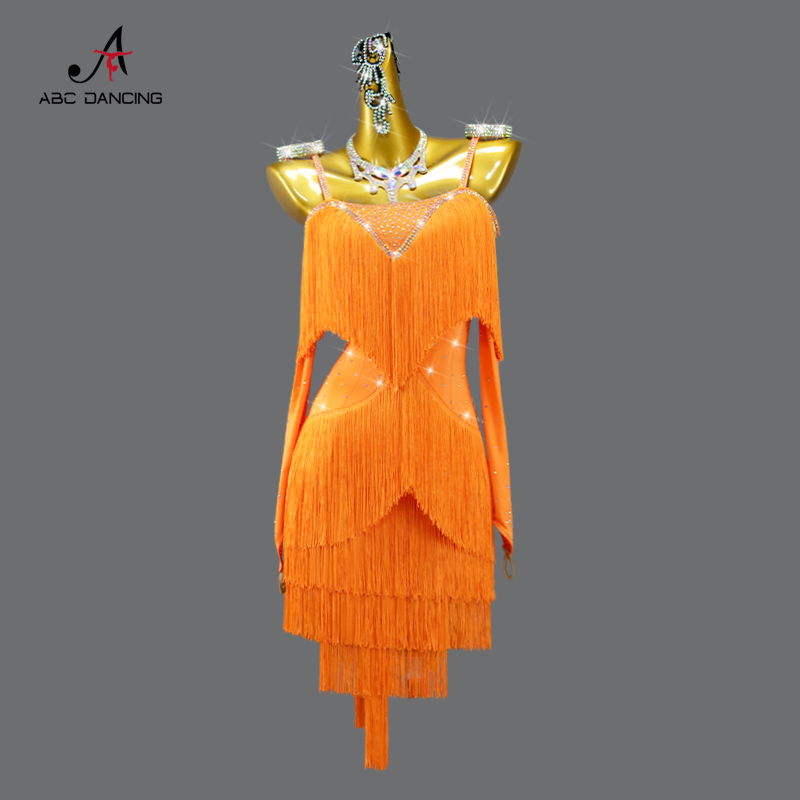 Tassel Fringe Trim - ชุดเต้นลาตินสำหรับผู้หญิงปี 2026 ชุดแข่งขันเต้นรำเซ็กซี่สำหรับสาวๆ กระโปรงสำหรับการแสดงและการฝึกซ้อม ชุดเดรสประดับพู่สำหรับผู้หญิง
