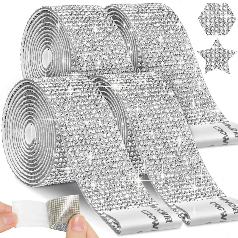 Hotfix Rhinestone Sheet - Selfกาวสติกเกอร์Rhinestone Glitterคริสตัลริบบิ้นเพชรอัญมณีสติกเกอร์สําหรับDIYรองเท้าเสื้อผ้าตกแต่งบ้านศิลปะหัตถกรรม