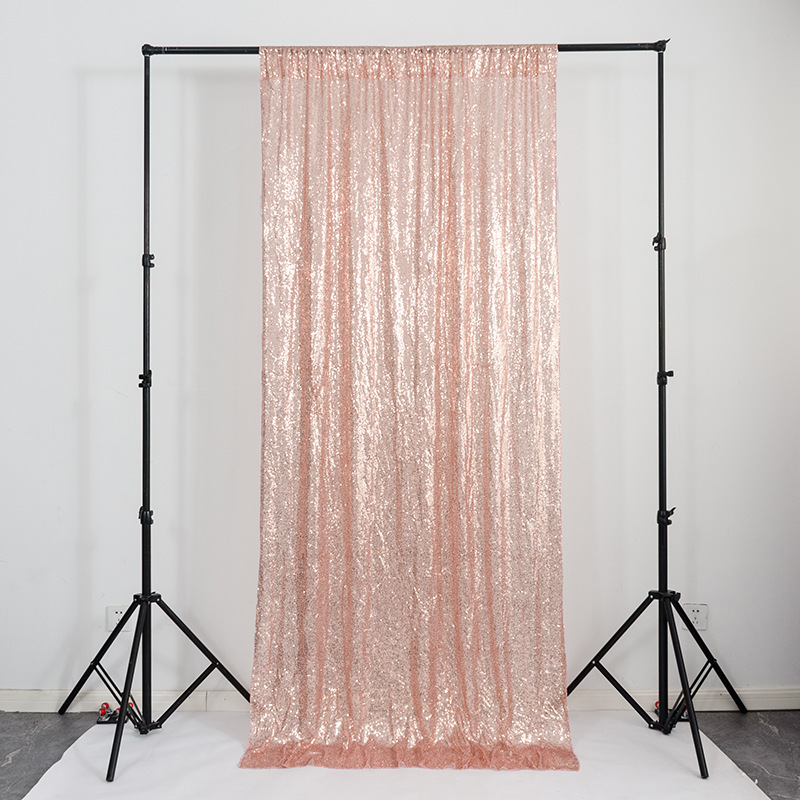 Sequin Fabric Panel - 2PCS 60x300 ซม.ขนาดปักเลื่อมฉากหลังผ้าม่าน Rose Gold Silver