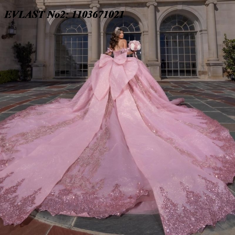 ชุดเดรสงาน Quinceanera สีชมพูเ - Tassel Fringe Trim บทวิจารณ์และราคา