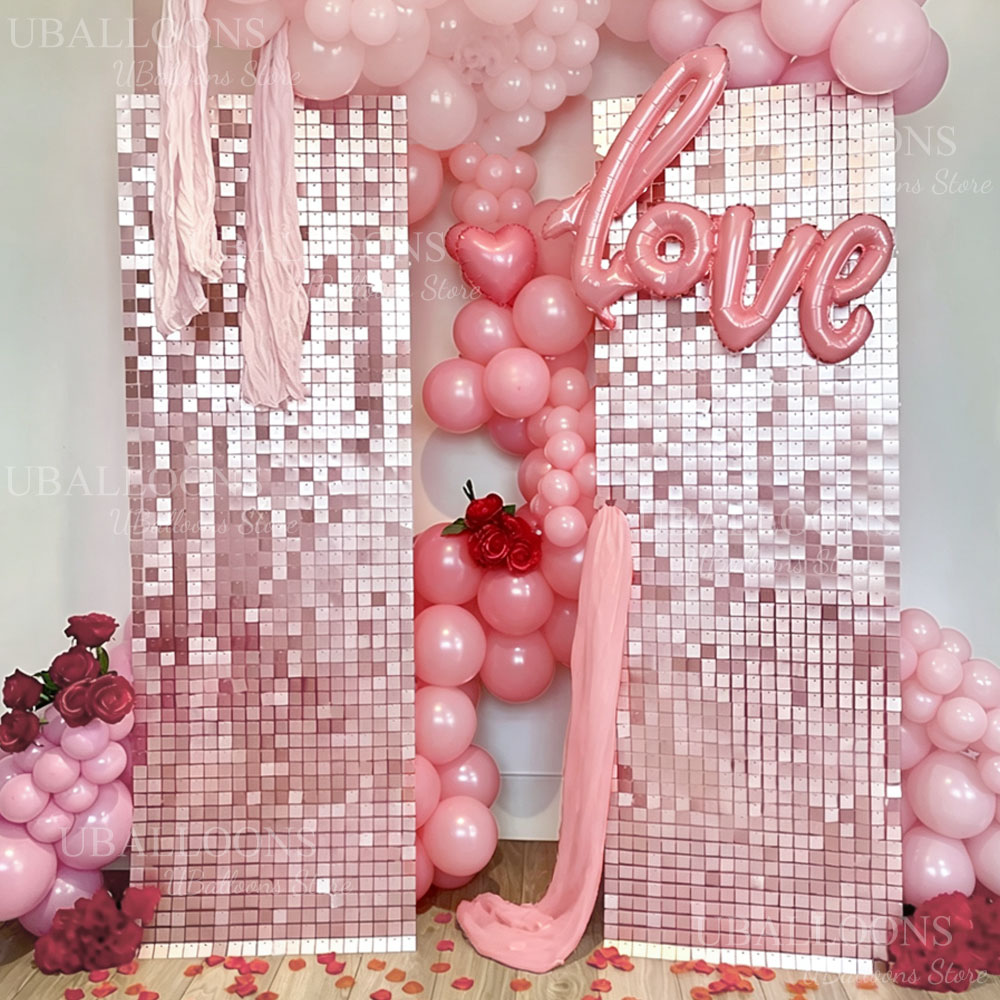 แผงฉากหลังสีชมพูโรสแมตต์แบบมีป - Sequin Fabric Panel บทวิจารณ์และราคา
