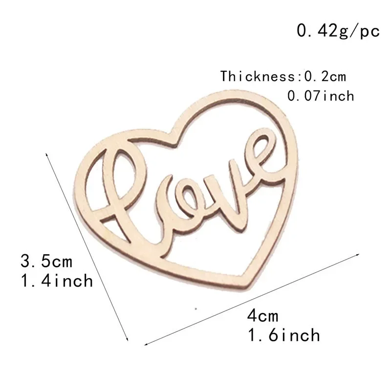 50 ชิ้น ของตกแต่งรูปหัวใจไม้ ช - Craft Embellishment บทวิจารณ์และราคา