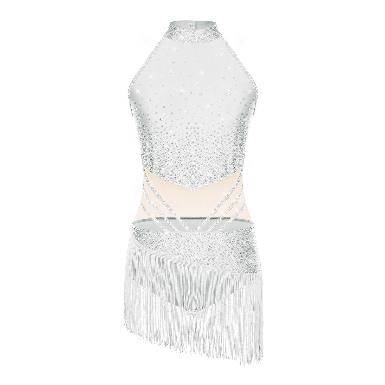 ผู้หญิงเต้นรําจังหวะชุดแขนกุด  - Rhinestone Banding Trim บทวิจารณ์และราคา