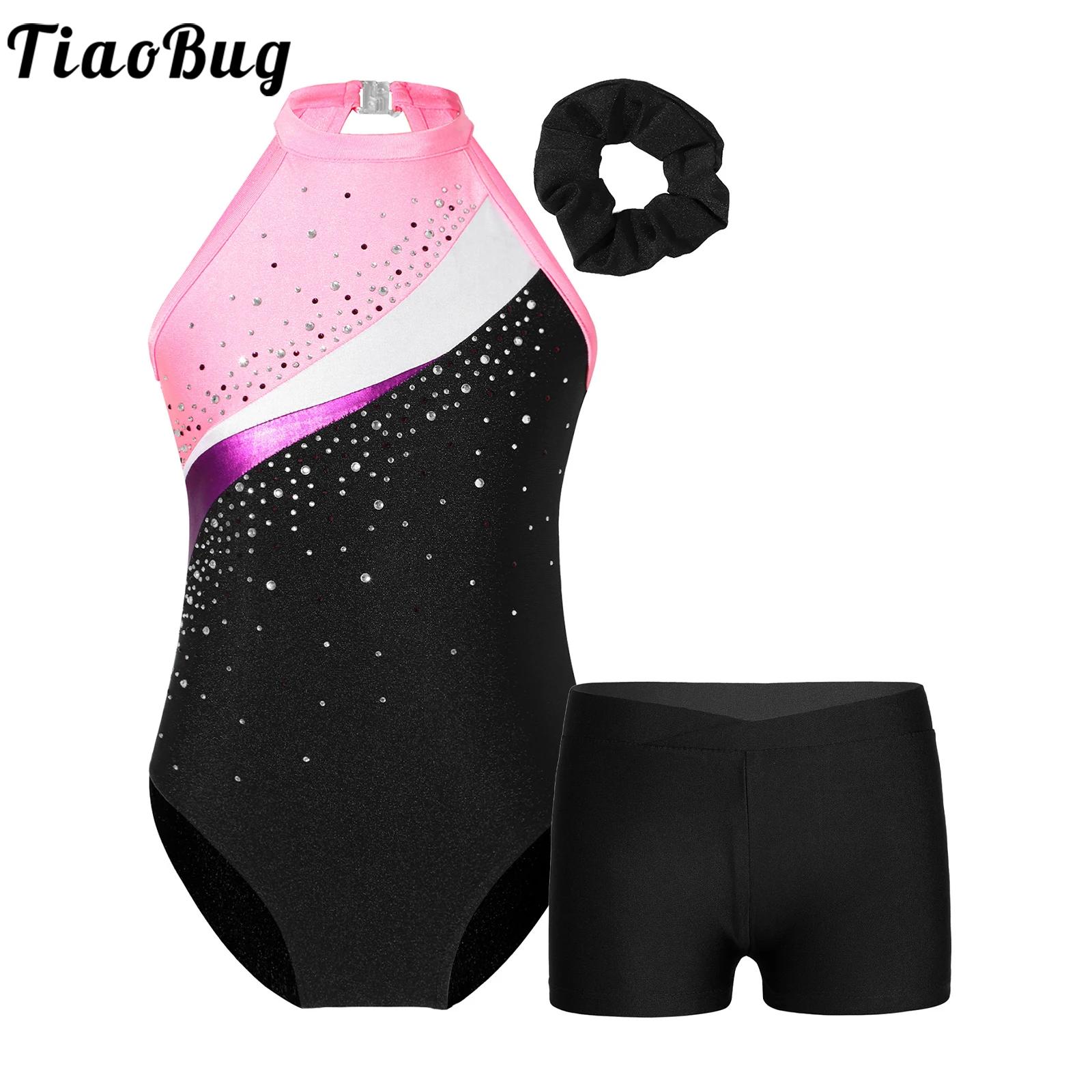 ชุดเต้นรำยิมนาสติกเด็กเด็กผู้ห - Rhinestone Banding Trim บทวิจารณ์และราคา
