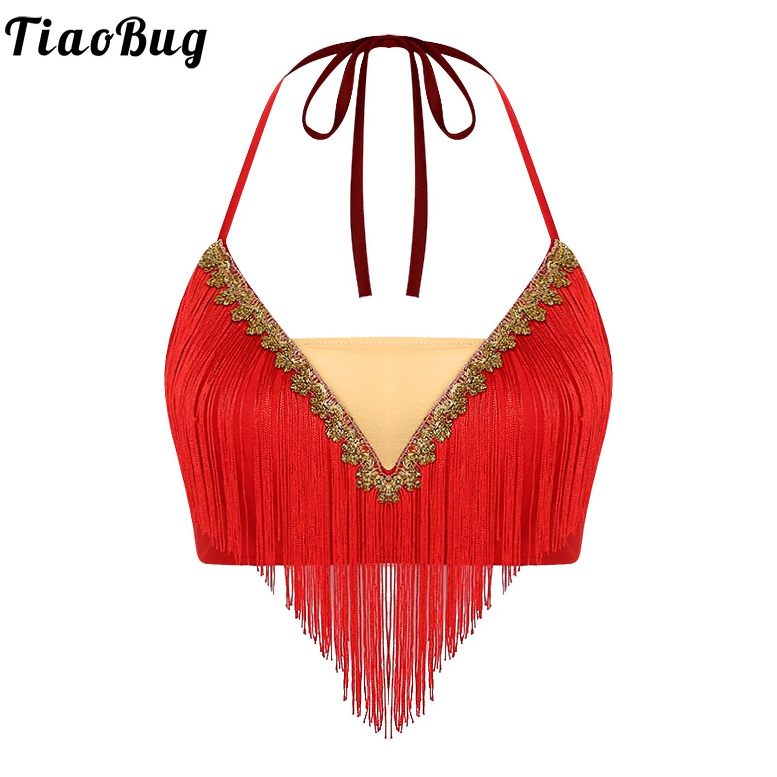 เสื้อครอปท็อปเต้นระบำหน้าท้องแ - Tassel Fringe Trim บทวิจารณ์และราคา