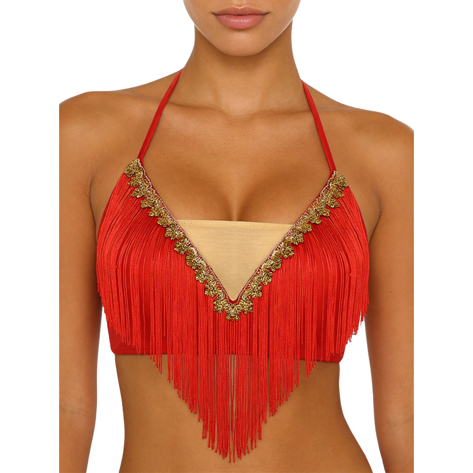 เสื้อครอปท็อปเต้นระบำหน้าท้องแ - Tassel Fringe Trim บทวิจารณ์และราคา